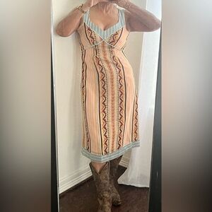 Sundance Silk Southwest Design Silk Midi Dress